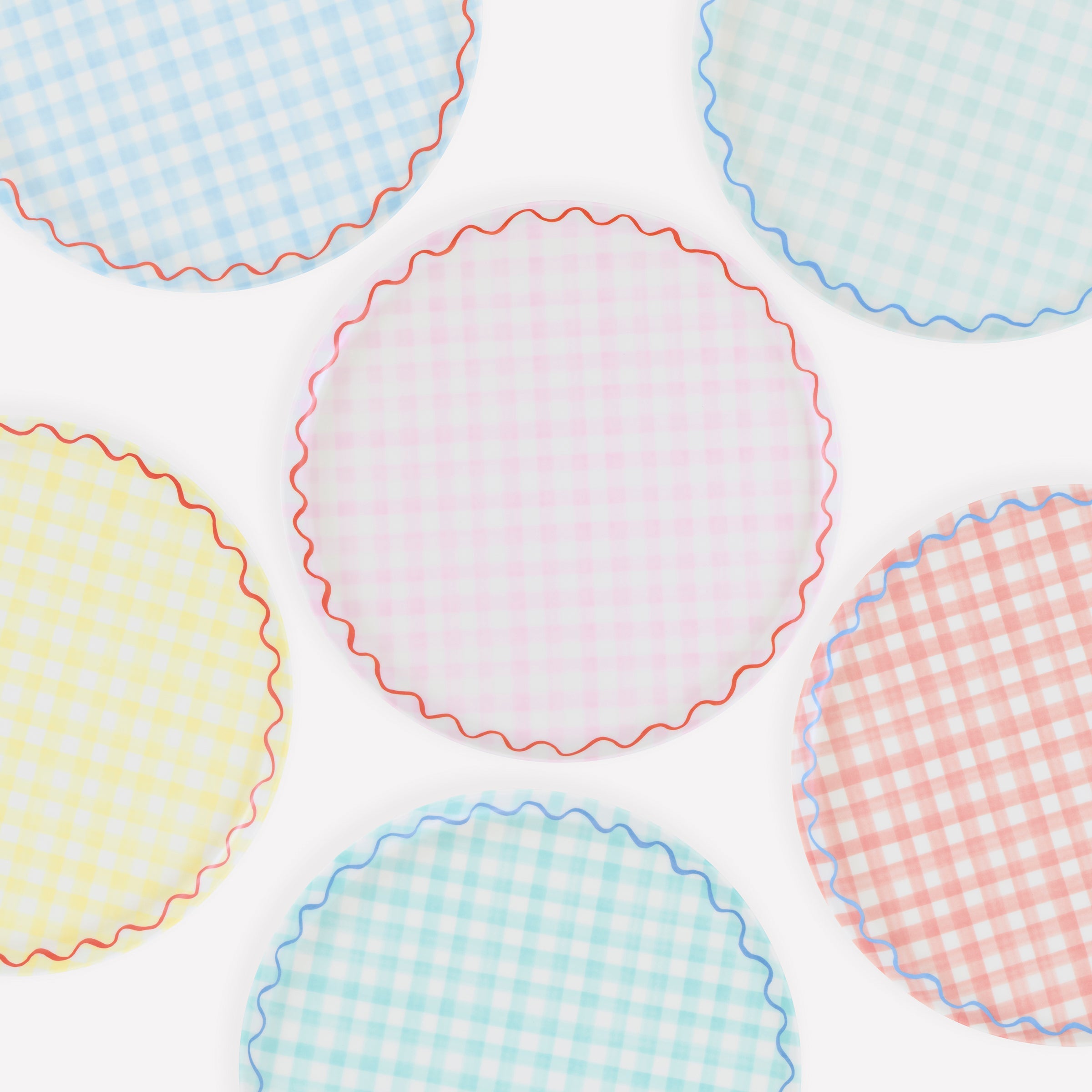 Lenox Westmore Gingham Reusable Large Plates, Set of 6