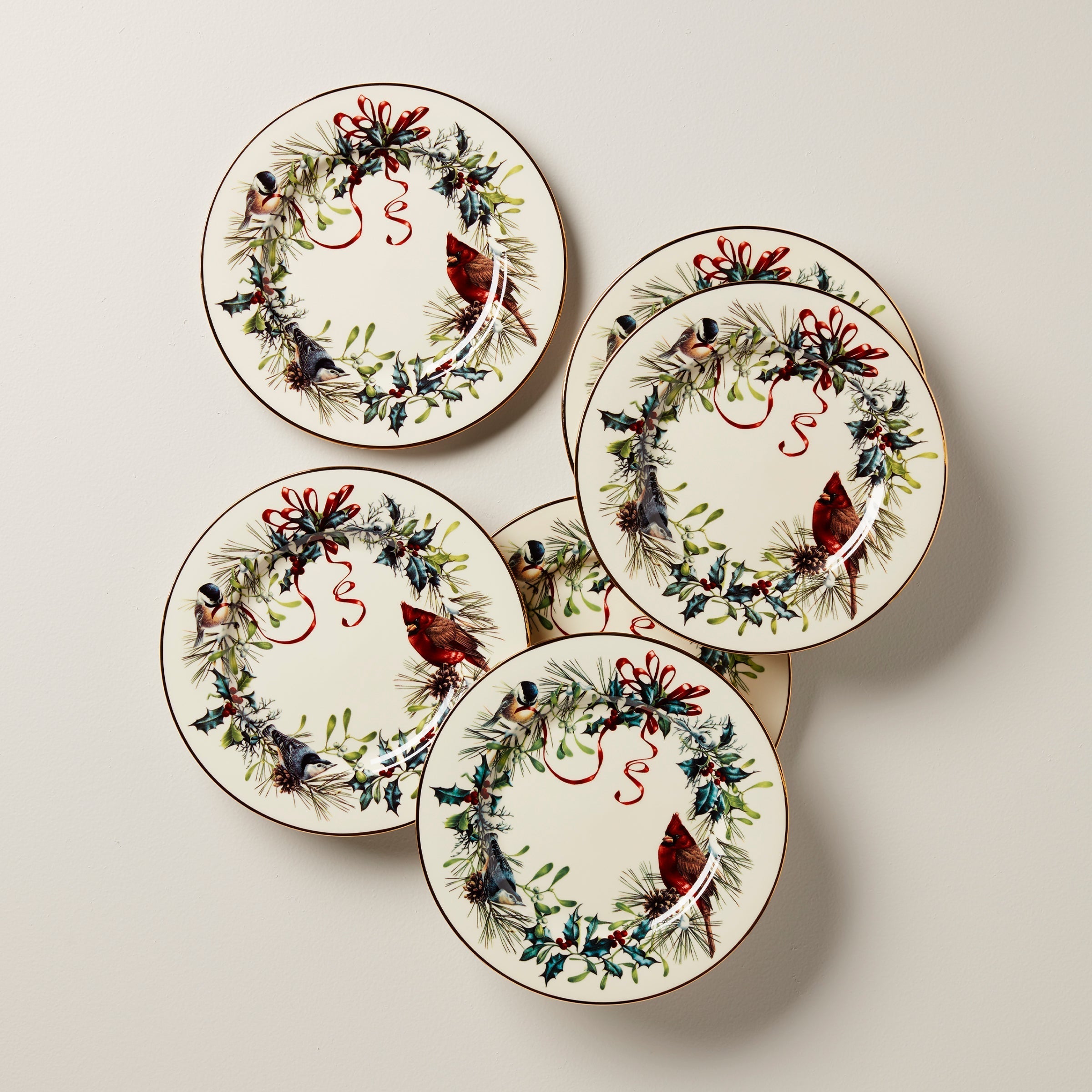 Lenox Westmore Winter Greetings Salad Plates, Set of 6