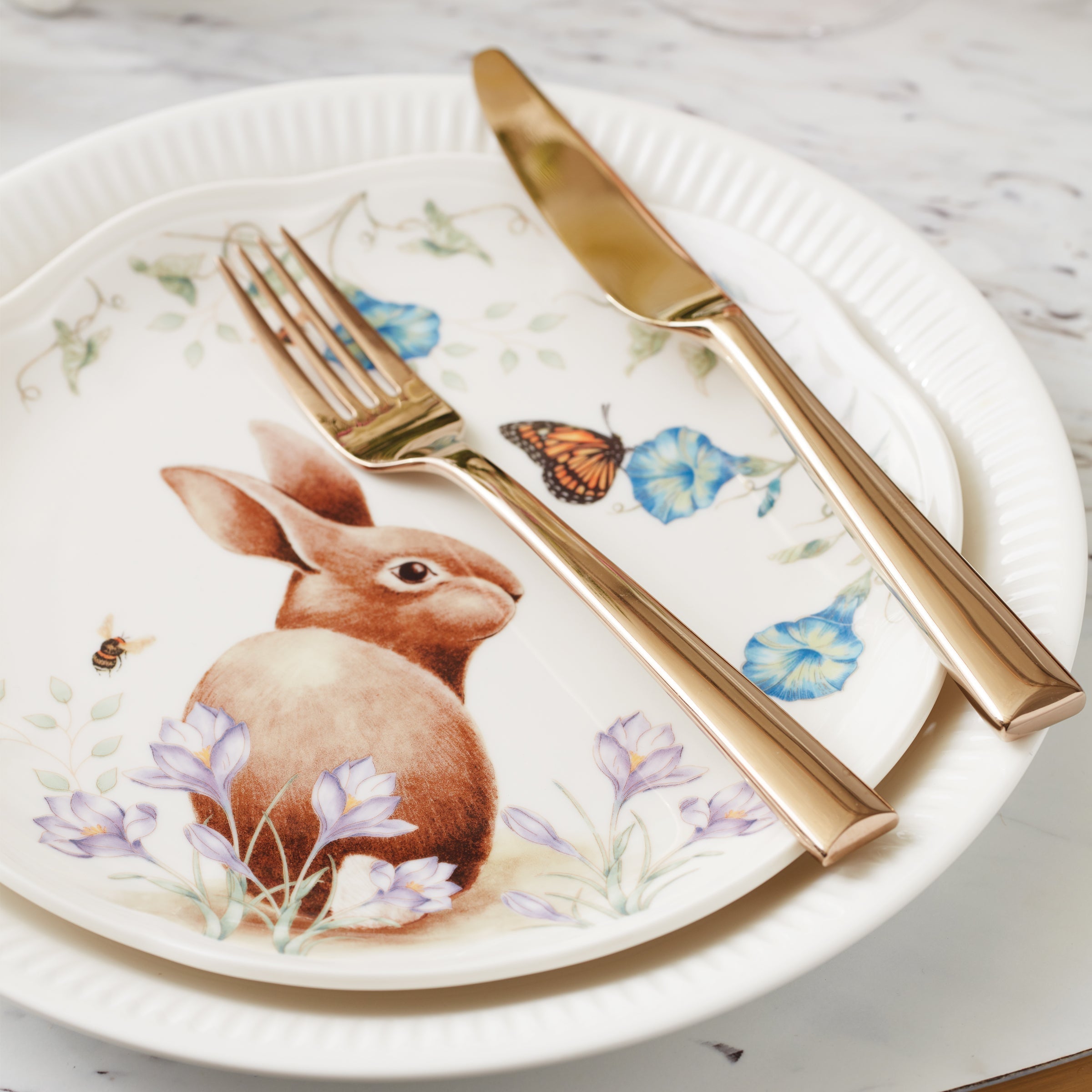 Lenox Westmore Butterfly Meadow Bunny Accent Plates, Set of 4 - Image 4