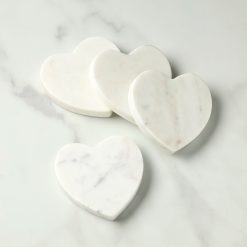 Lenox Westmore White Marble Heart Coasters, Set of 4