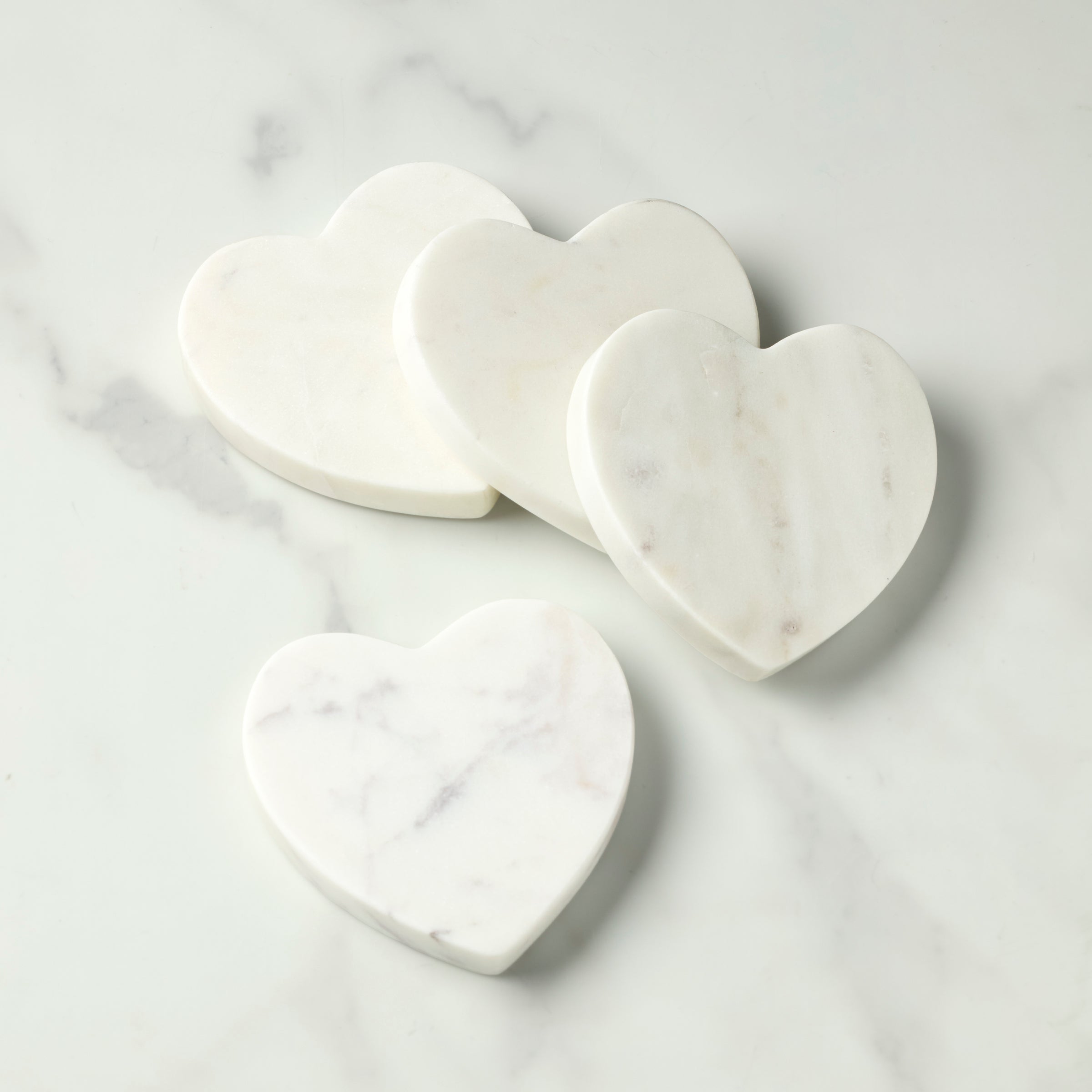 Lenox Westmore White Marble Heart Coasters, Set of 4
