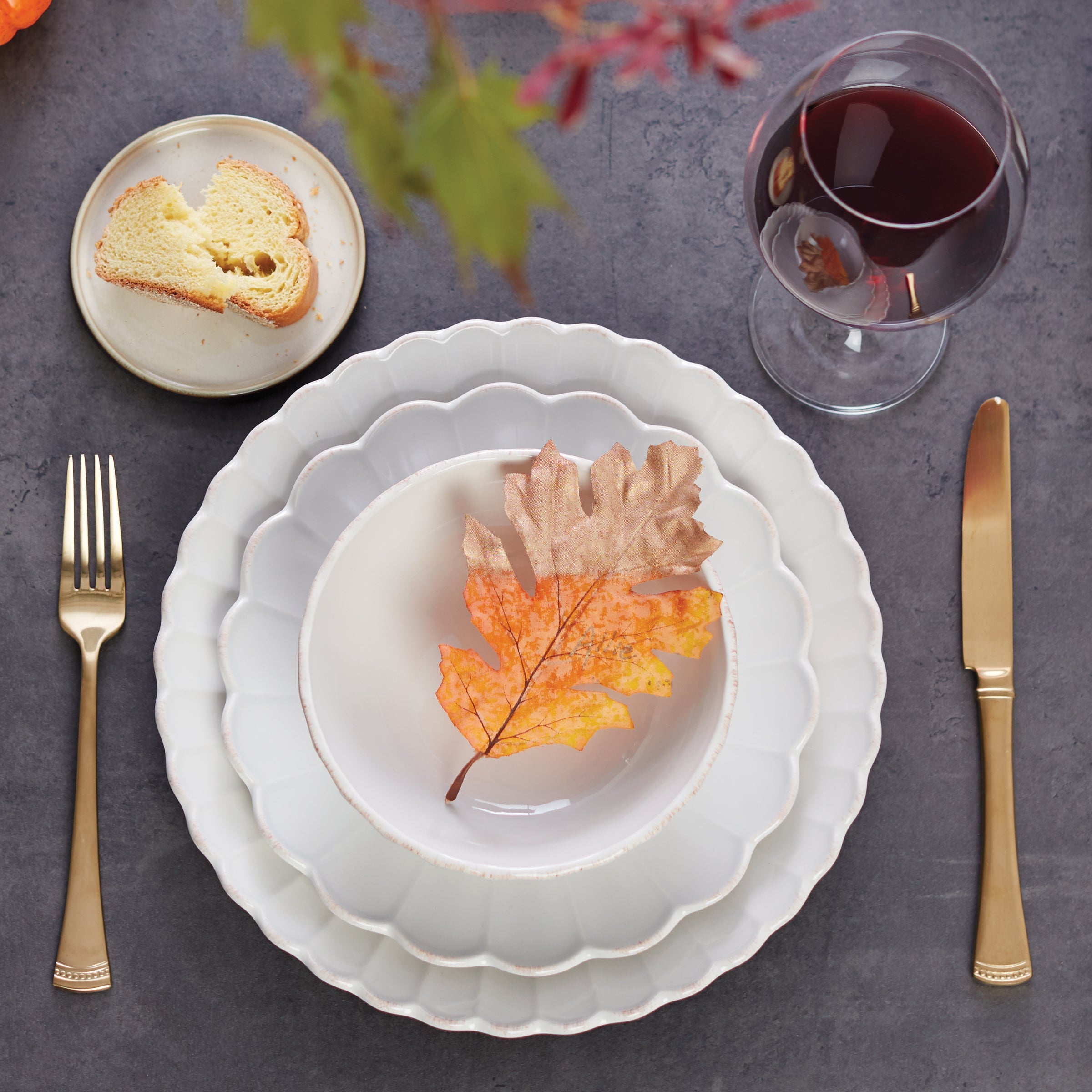 Lenox Westmore French Perle Scallop White 18-Piece Dinnerware Set - Image 3