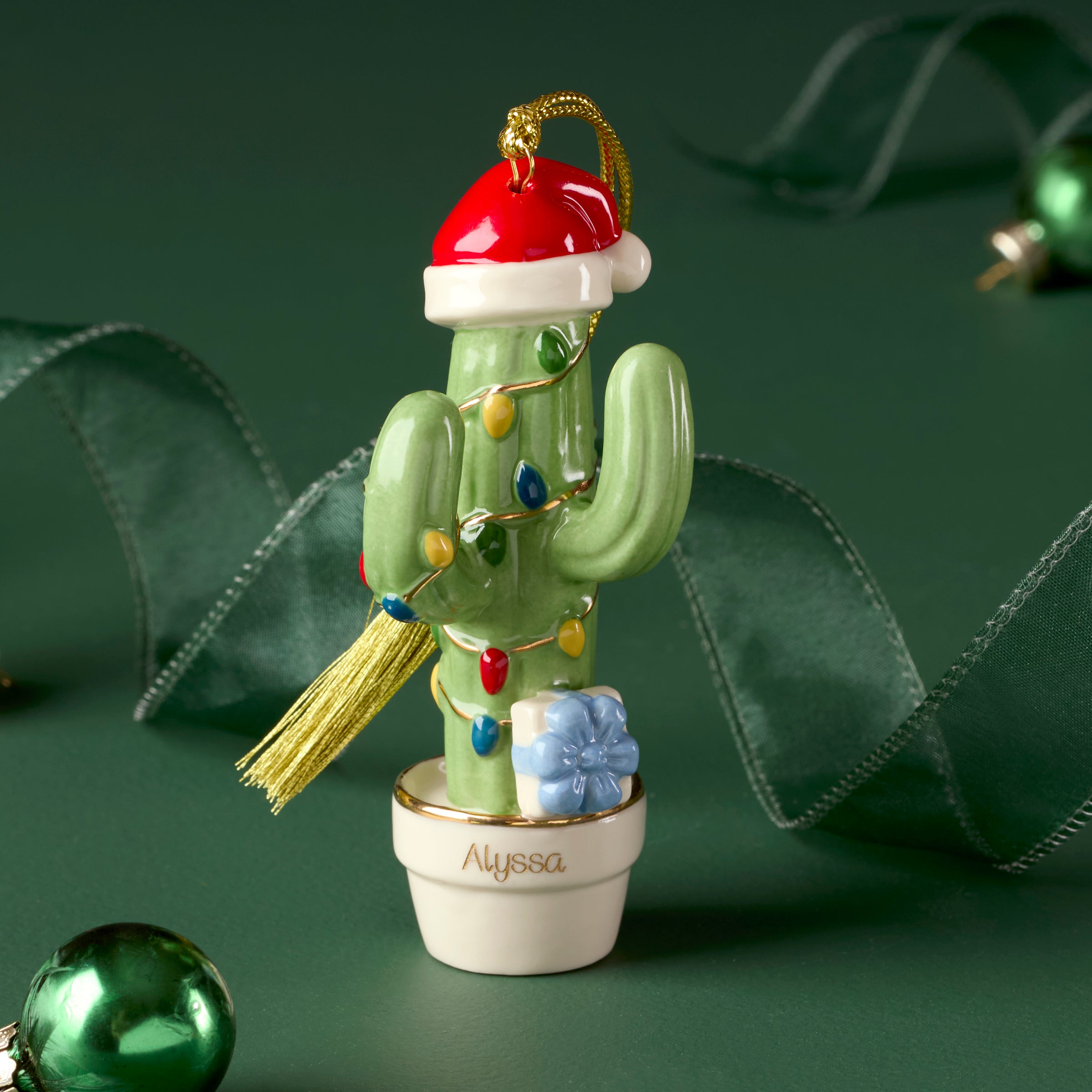 Lenox Westmore Personalized Christmas Cactus Ornament - Image 2