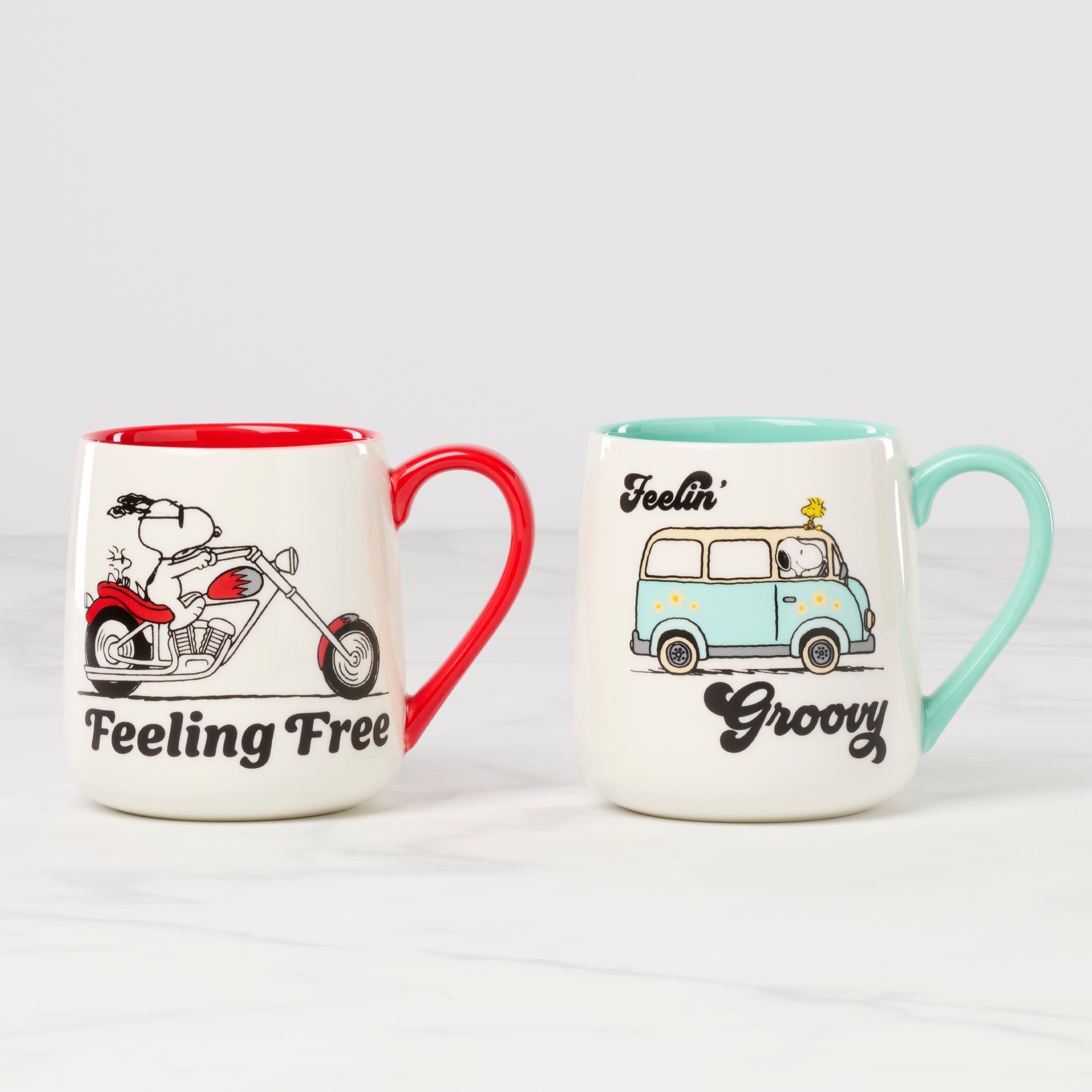 Lenox Westmore Peanuts Mugs Groovy-Feeling Free, Set of 2