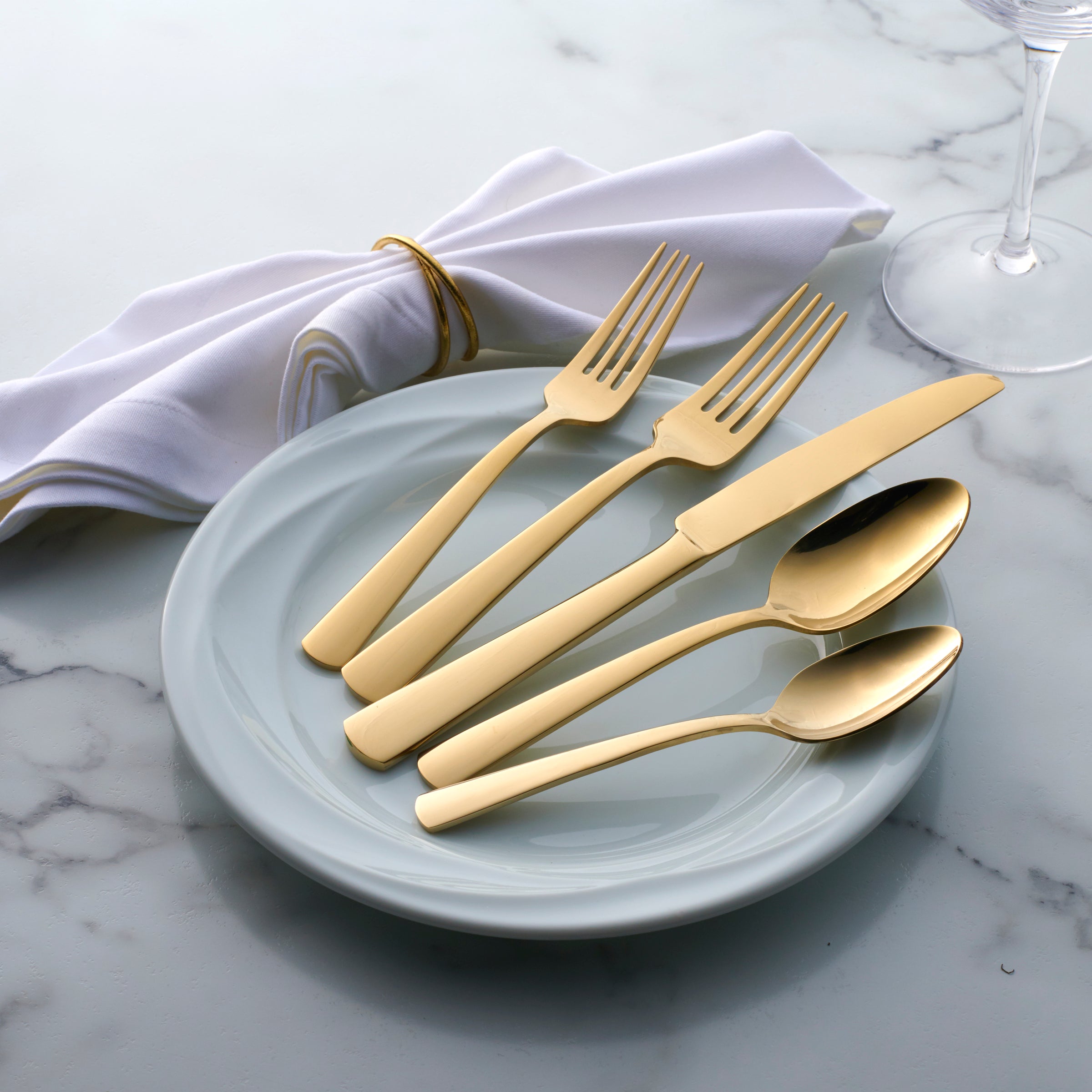Lenox Westmore Aptitude Champagne Satin 20-Piece Flatware Set - Image 4