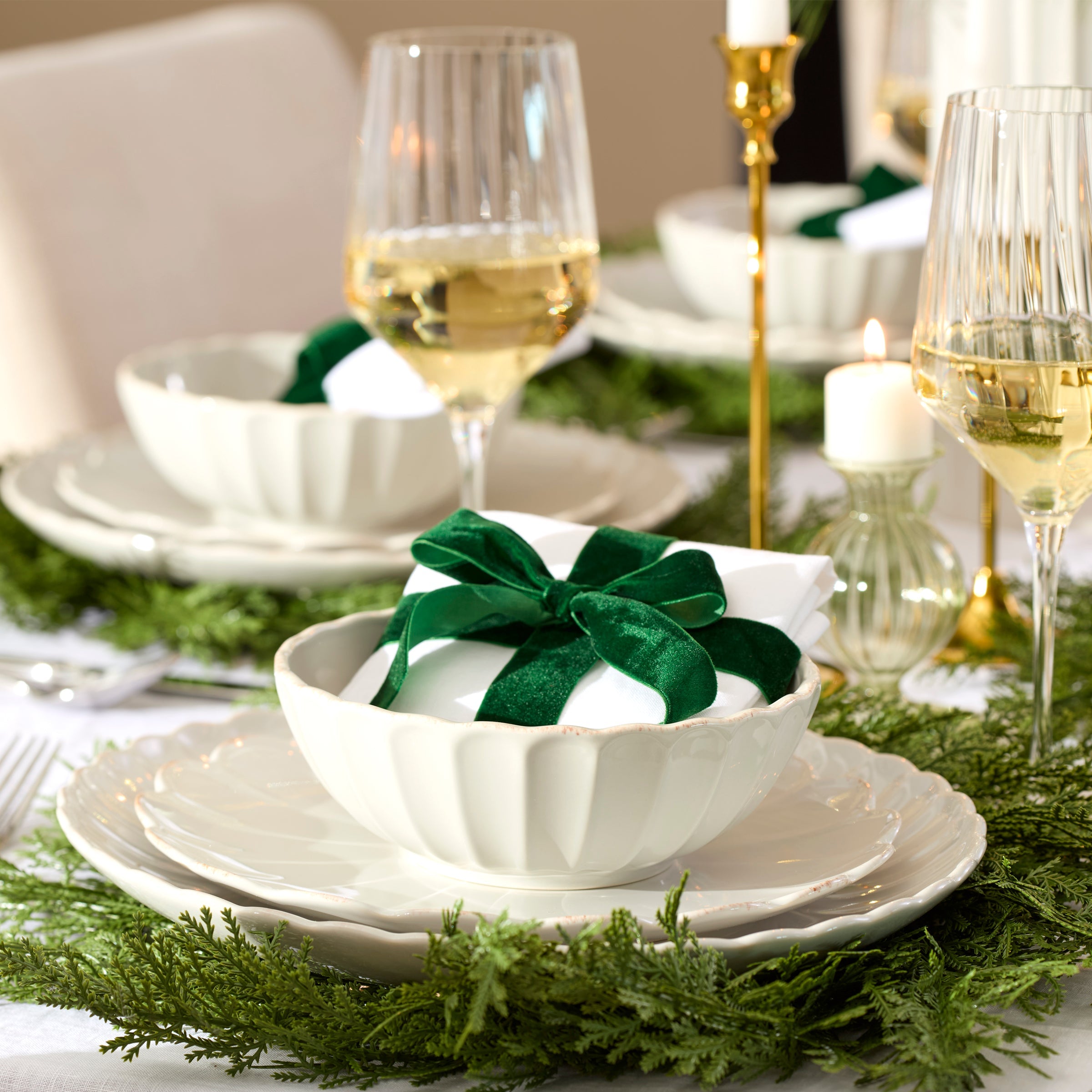Lenox Westmore French Perle Scallop White Dinner Plates, Set of 4 - Image 4