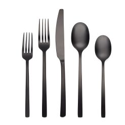 Lenox Westmore Beacon Black Satin 20-Piece Flatware Set