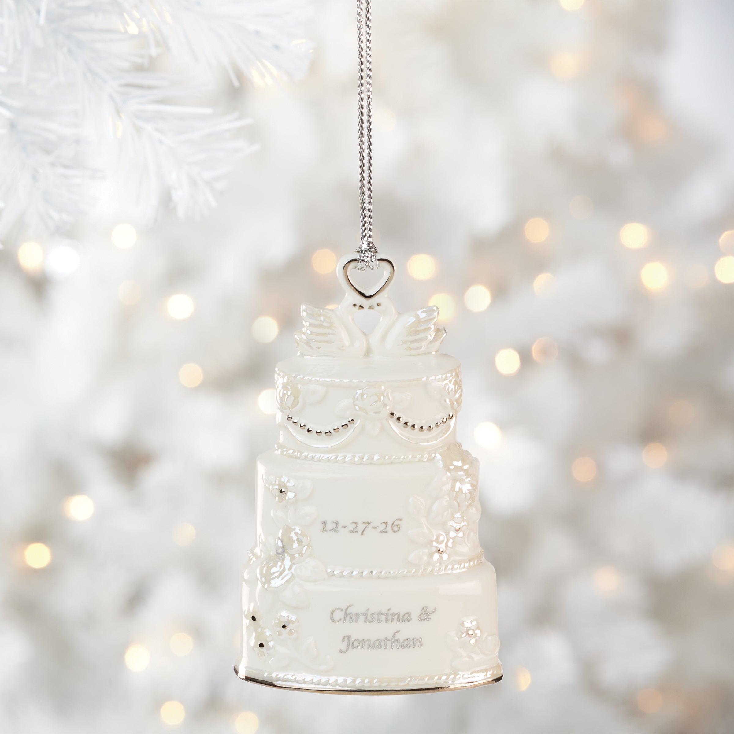 Lenox Westmore Personalized Celebrate Love Wedding Cake Ornament - Image 2