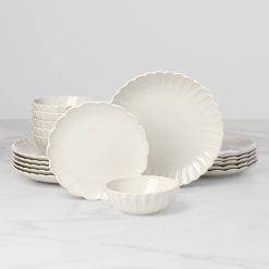 Lenox Westmore French Perle Scallop White 18-Piece Dinnerware Set