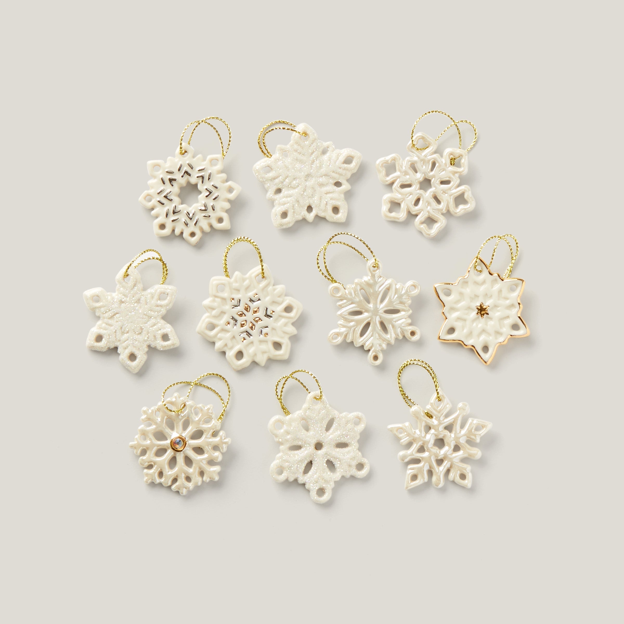 Lenox Westmore Snowflake 10-Piece Mini Ornament Set