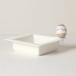Lenox Westmore Profile Poppers Square Bowl & Easter Egg Set