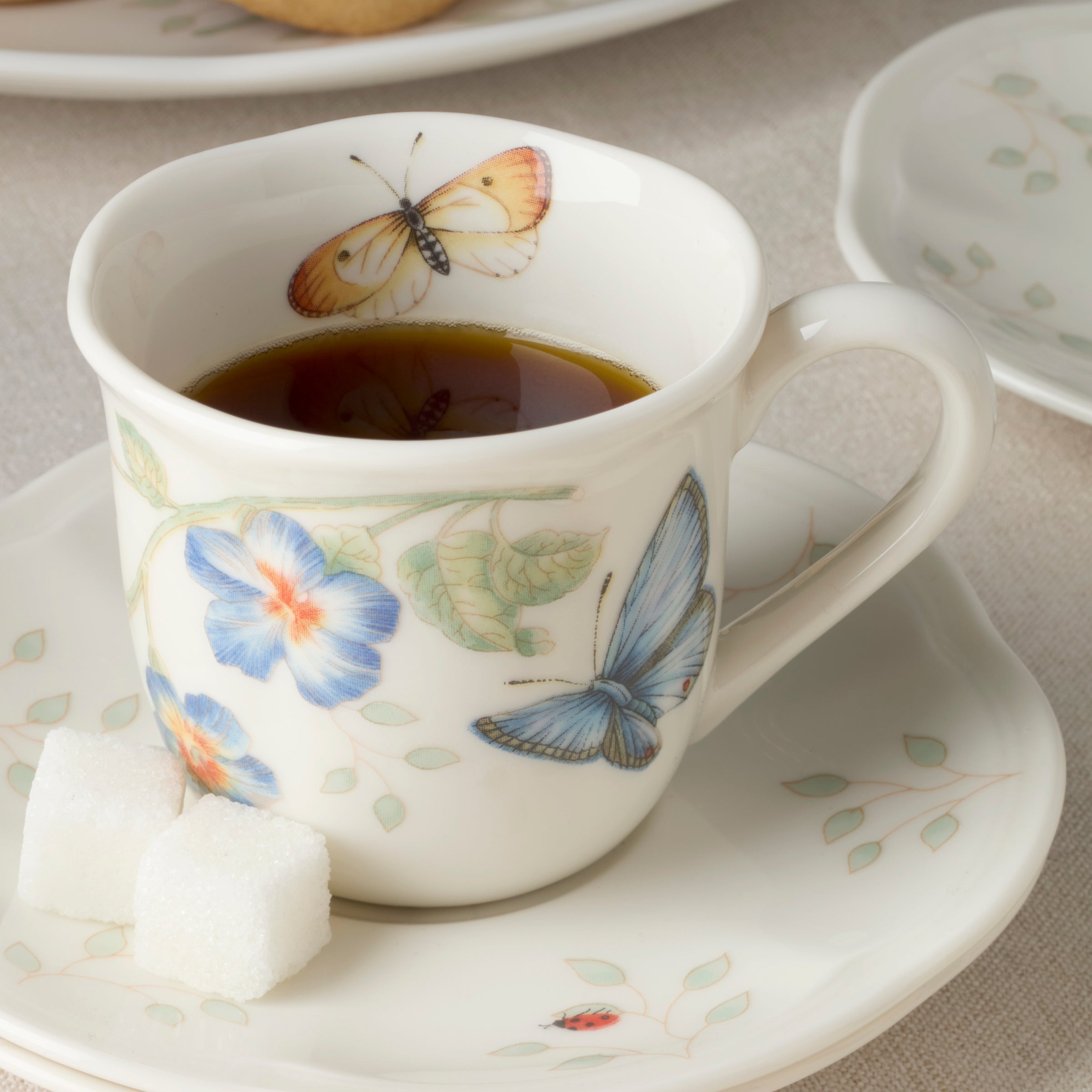 Lenox Westmore Butterfly Meadow Espresso Cup & Saucers, Set of 4 - Image 4