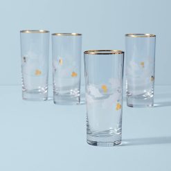 Lenox Westmore Holiday Gold Highball Glasses, Set of 4