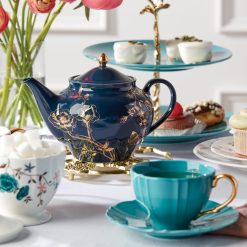 Alternative view of Lenox Westmore Sprig & Vine Navy Teacup & Saucer