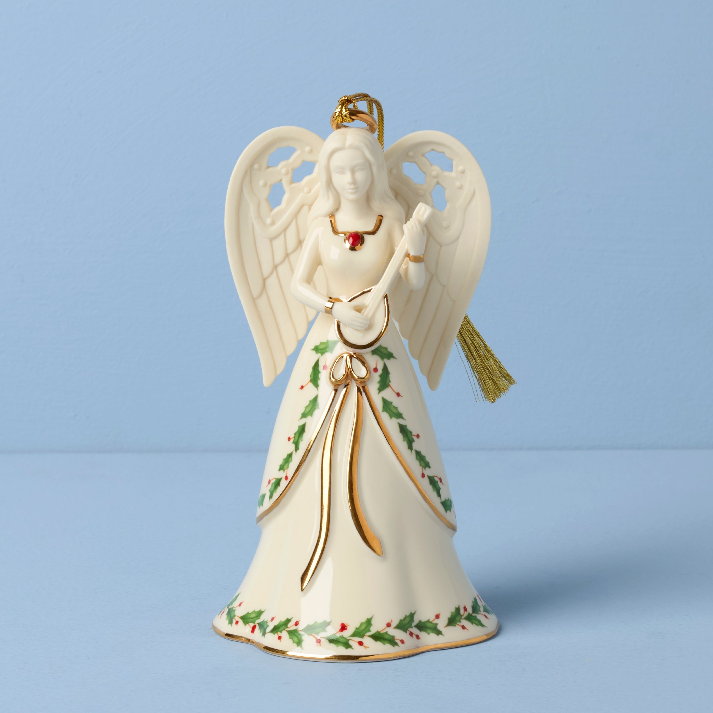 Lenox Westmore Holiday Angel Bell with Mandolin Ornament