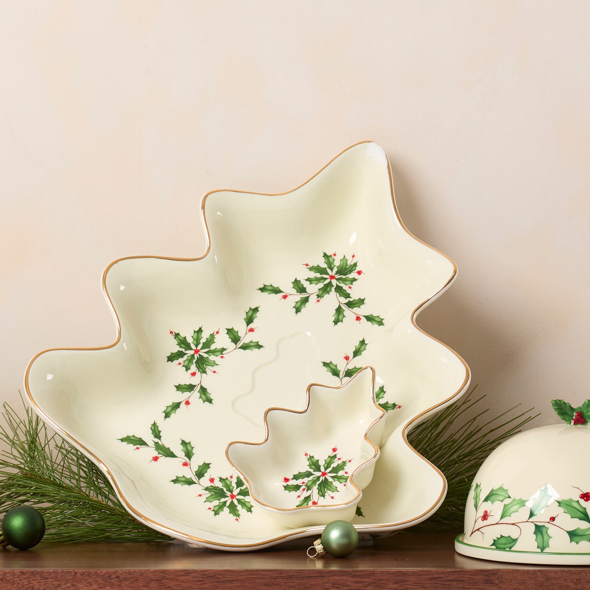 Lenox Westmore Holiday Tree Chip & Dip Set - Image 3