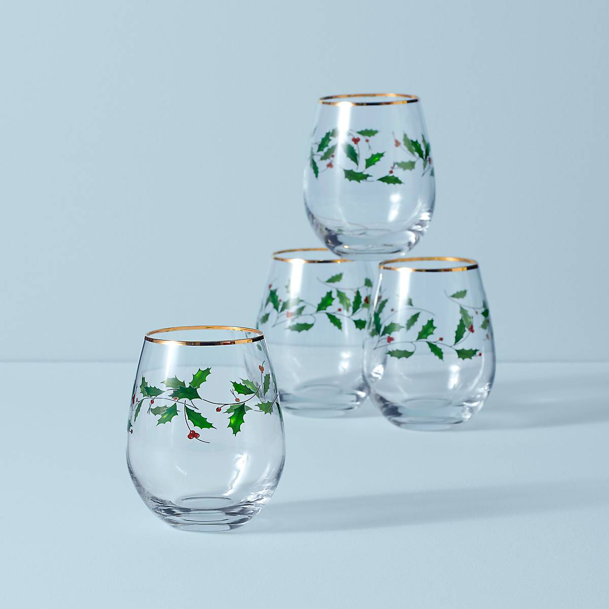 Lenox Westmore Holiday Stemless Wine Glasses, Set of 4