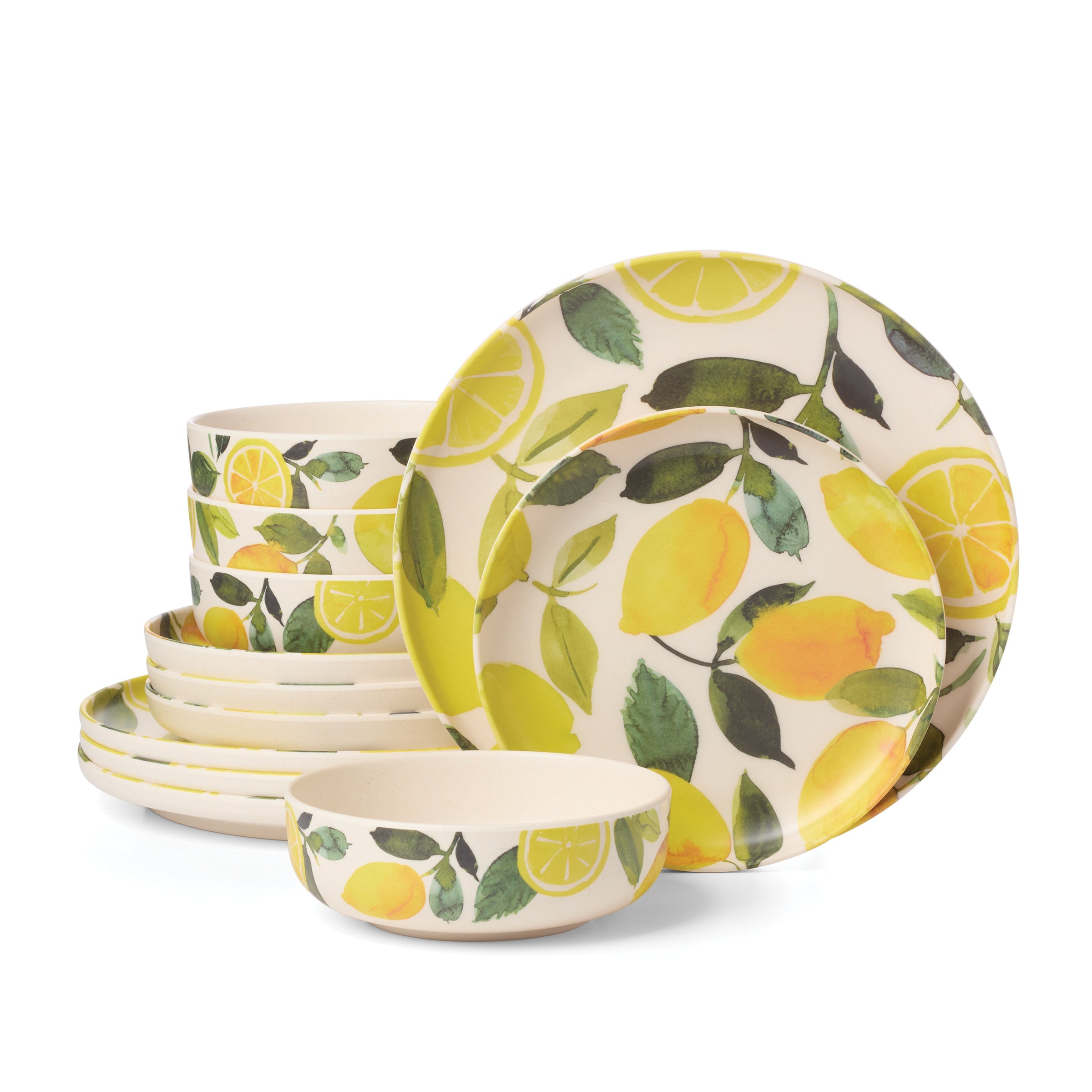 Lenox Westmore 24 Seven Melamine Lemon 12-Piece Dinnerware Set