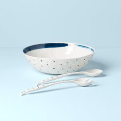 Alternative view of Lenox Westmore Blue Bay Melamine Salad Bowl With Servers