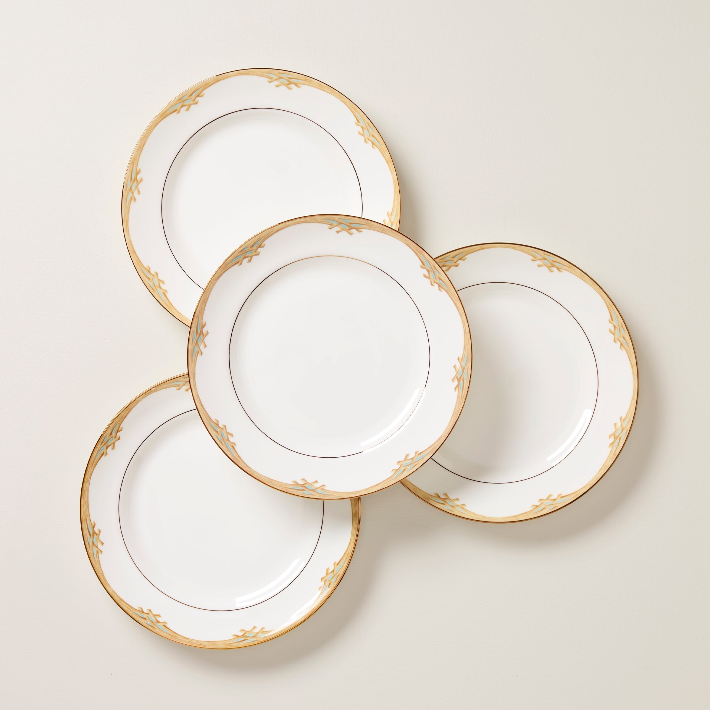 Lenox Westmore British Colonial Bamboo Dinner Plates, Set of 4