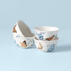 Lenox Westmore Butterfly Meadow Blue Dessert Bowls, Set of 4
