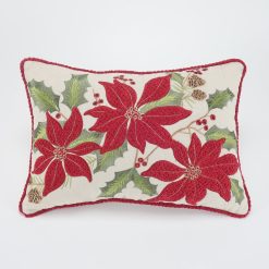 Lenox Westmore Vintage Poinsettia 14x20 Throw Pillow