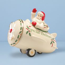 Lenox Westmore Holiday Santa Airplane Cookie Jar