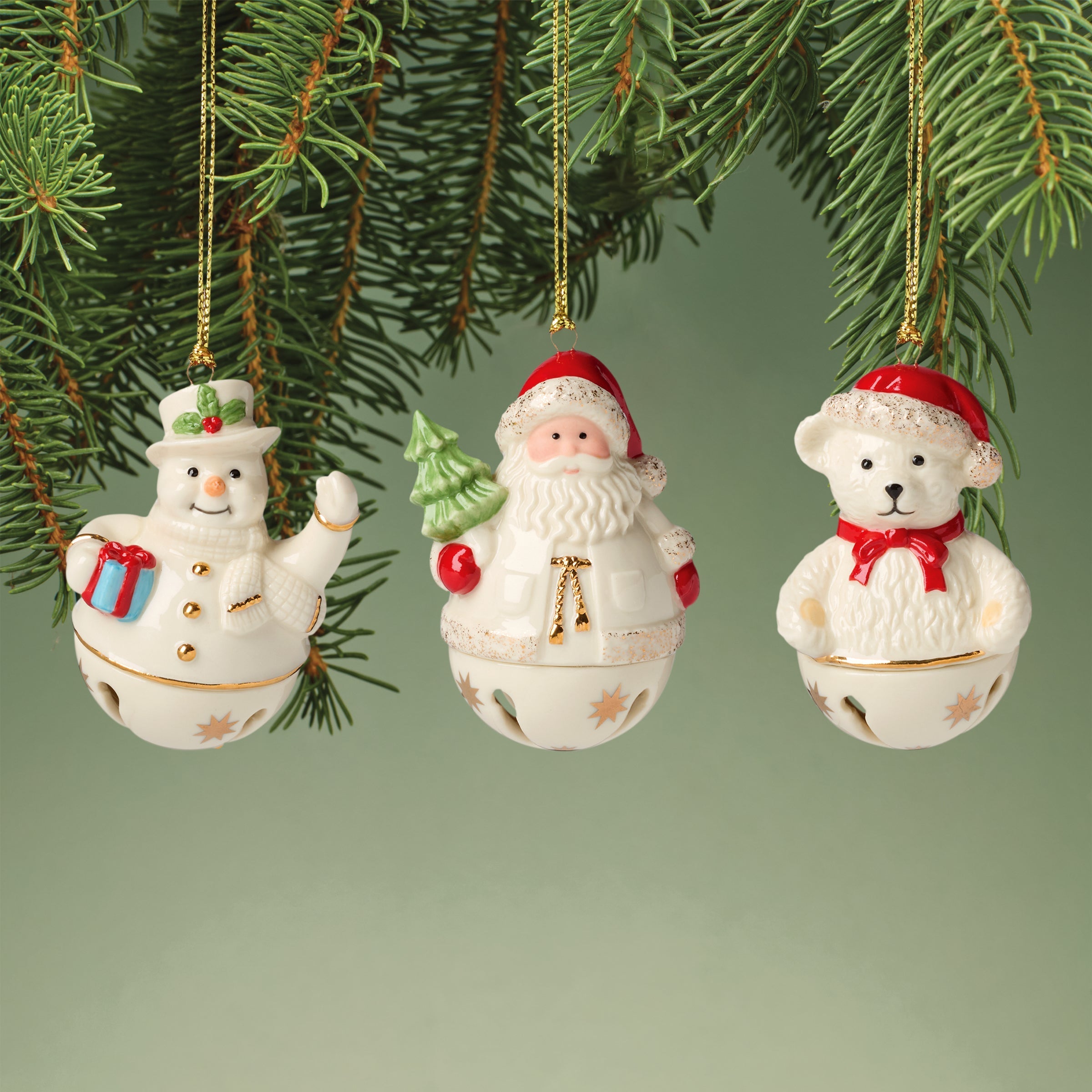 Lenox Westmore Jingle Bell Ornaments, Set of 3