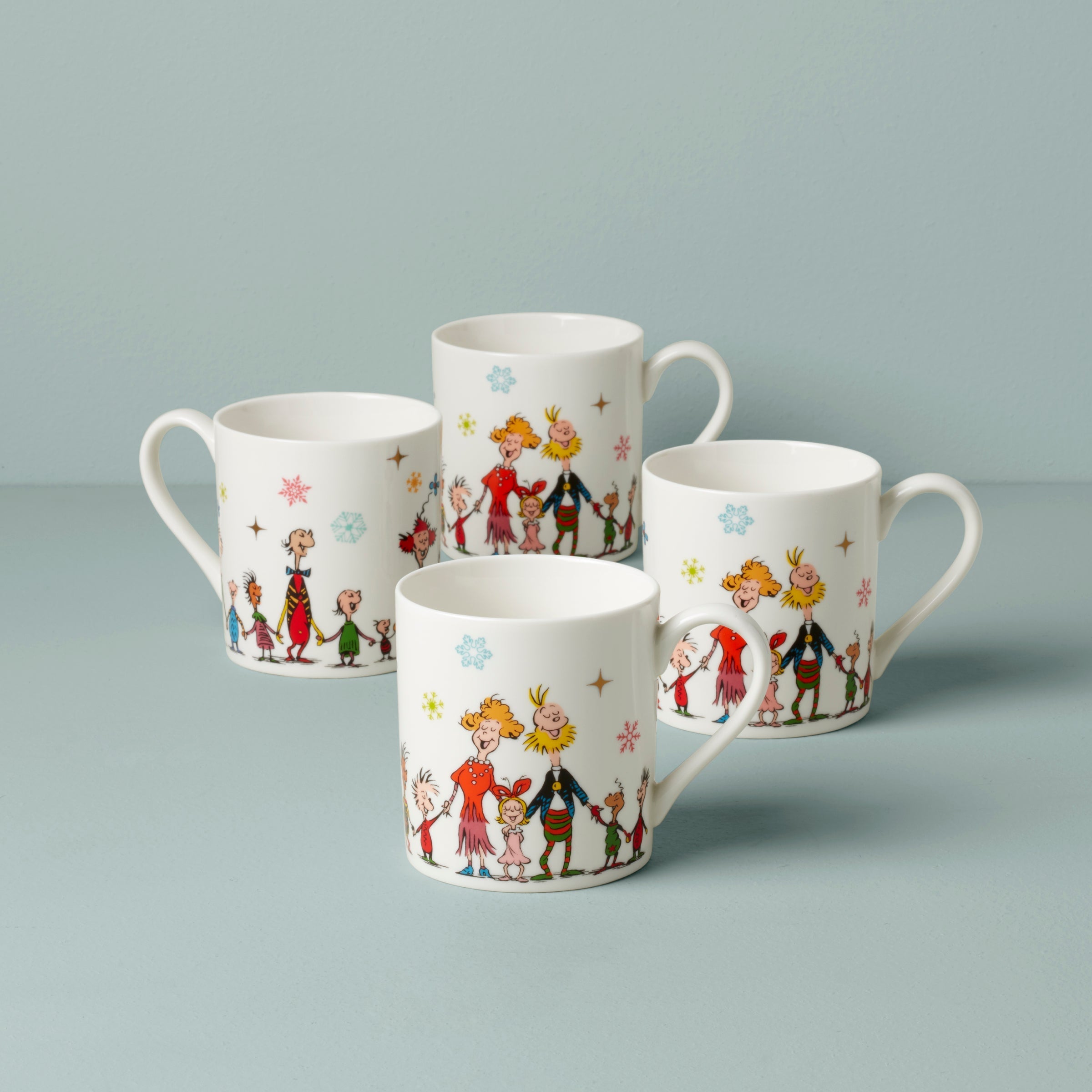 Lenox Westmore Merry Grinchmas Mugs, Set of 4