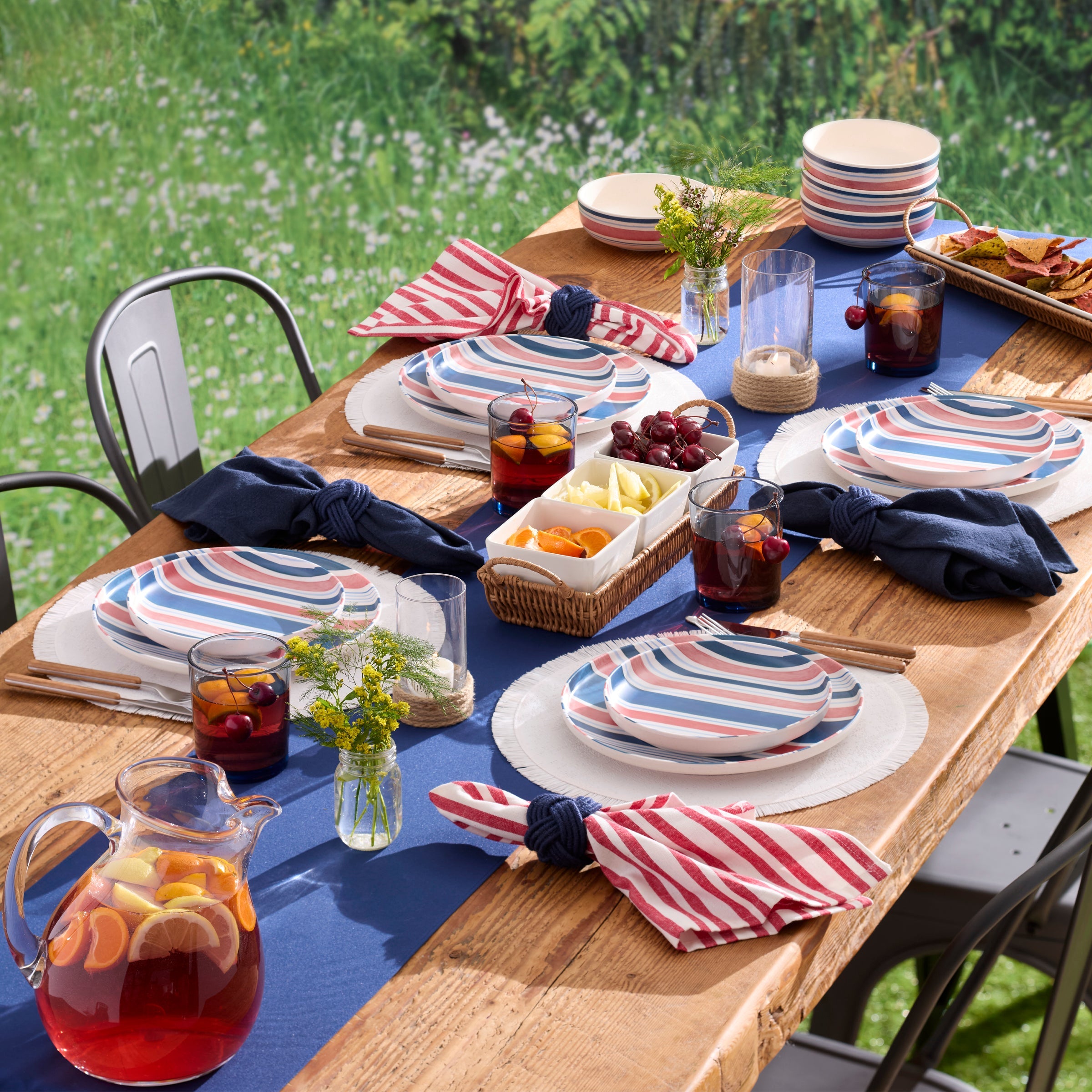 Lenox Westmore 24 Seven Melamine Stripe 12-Piece Dinnerware Set - Image 2
