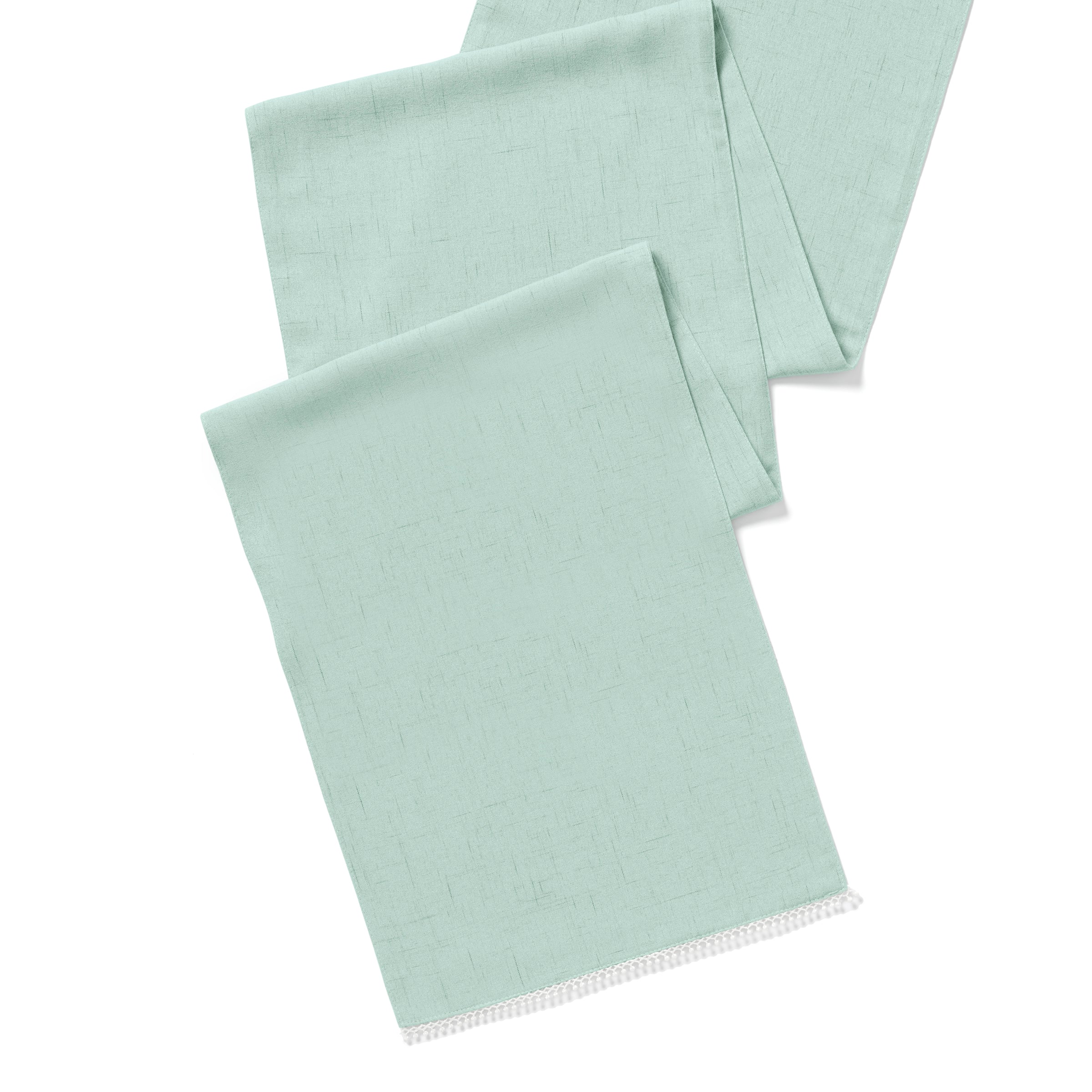Lenox Westmore French Perle Solid Ice Blue 14x90 Table Runner - Image 2