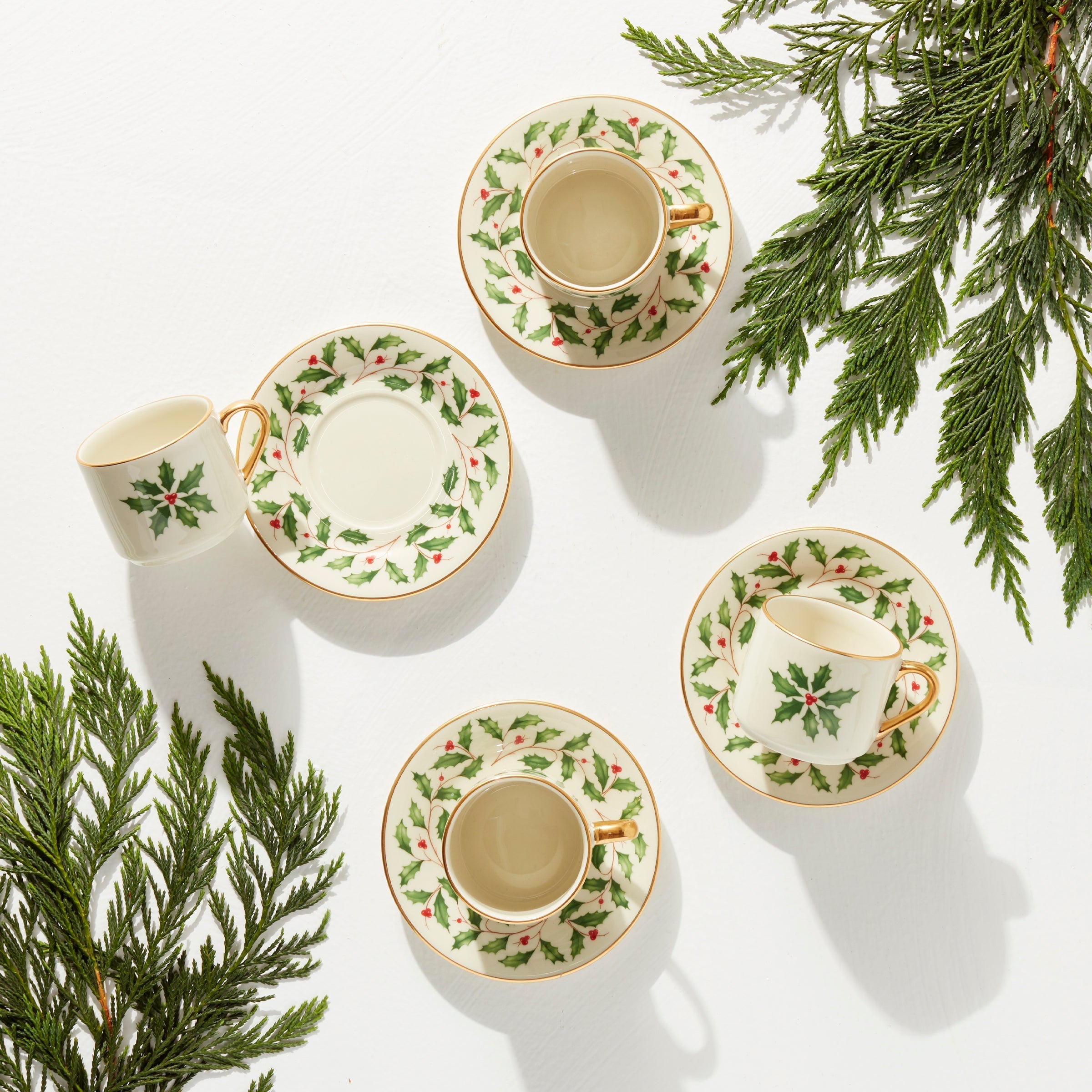 Lenox Westmore Holiday Espresso Cup & Saucer, Set of 4 - Image 3