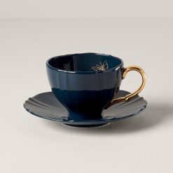 Lenox Westmore Sprig & Vine Navy Teacup & Saucer