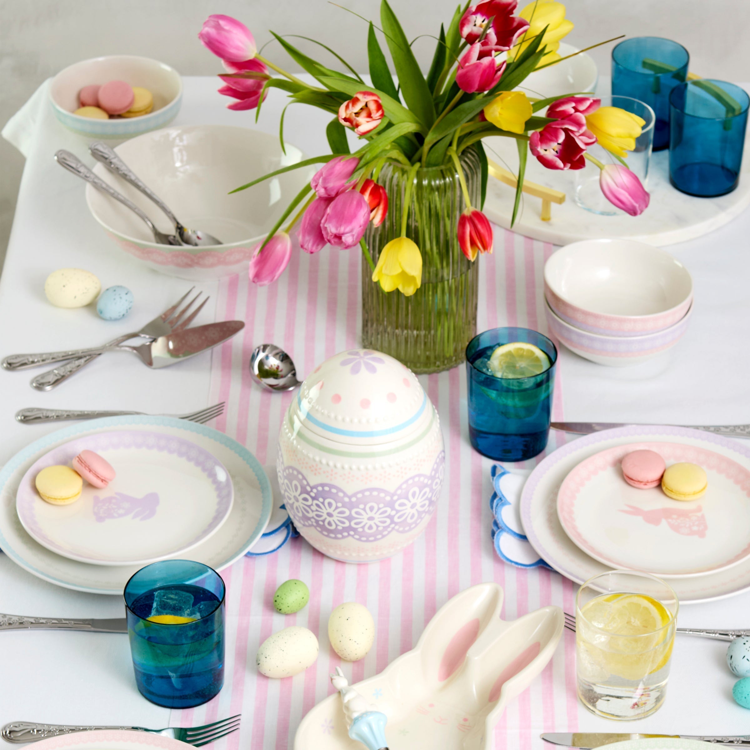 Lenox Westmore Bunny Hop Stackable Blue Tall Glasses, Set of 6 - Image 3